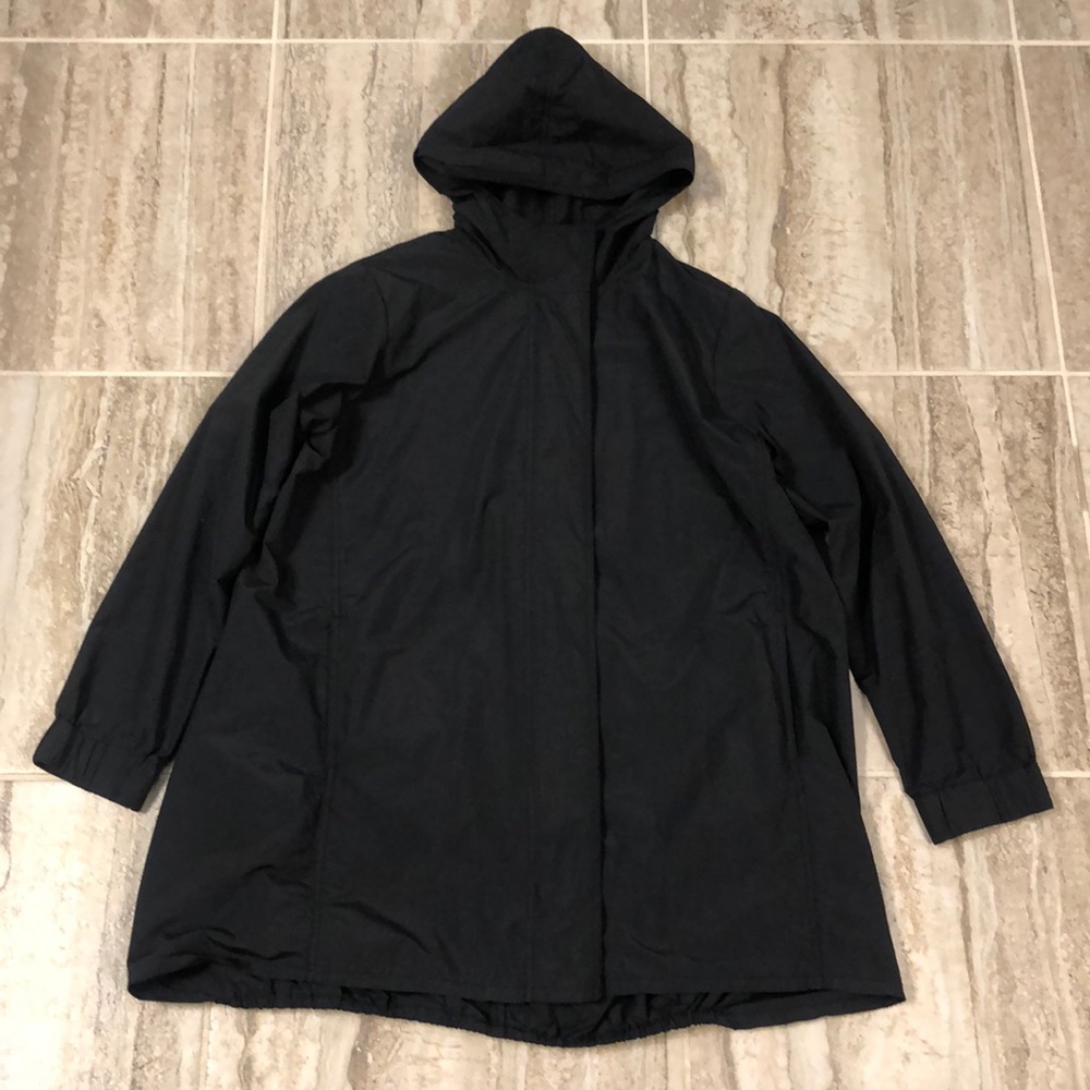 J. Jill Pure Jill Black Windbreaker with Hood Size XS